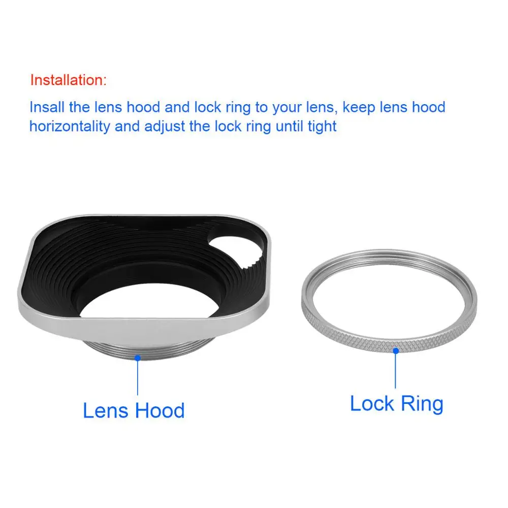 Haoge hg-Metallo Screw-in Lens Hood Hollow Out Progettato con la Protezione per Leica Macchina Fotografica a Telemetro con 43 millimetri E43 lens Filter Discussione Argento