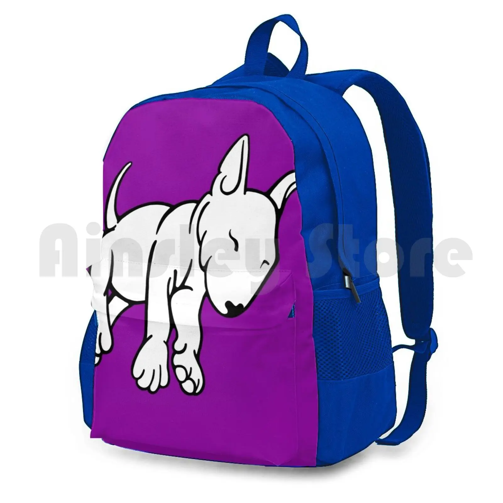 Tired English Bull Terrier Puppy Outdoor Hiking Backpack Waterproof Camping Travel Tired English Bull Terrier Puppy