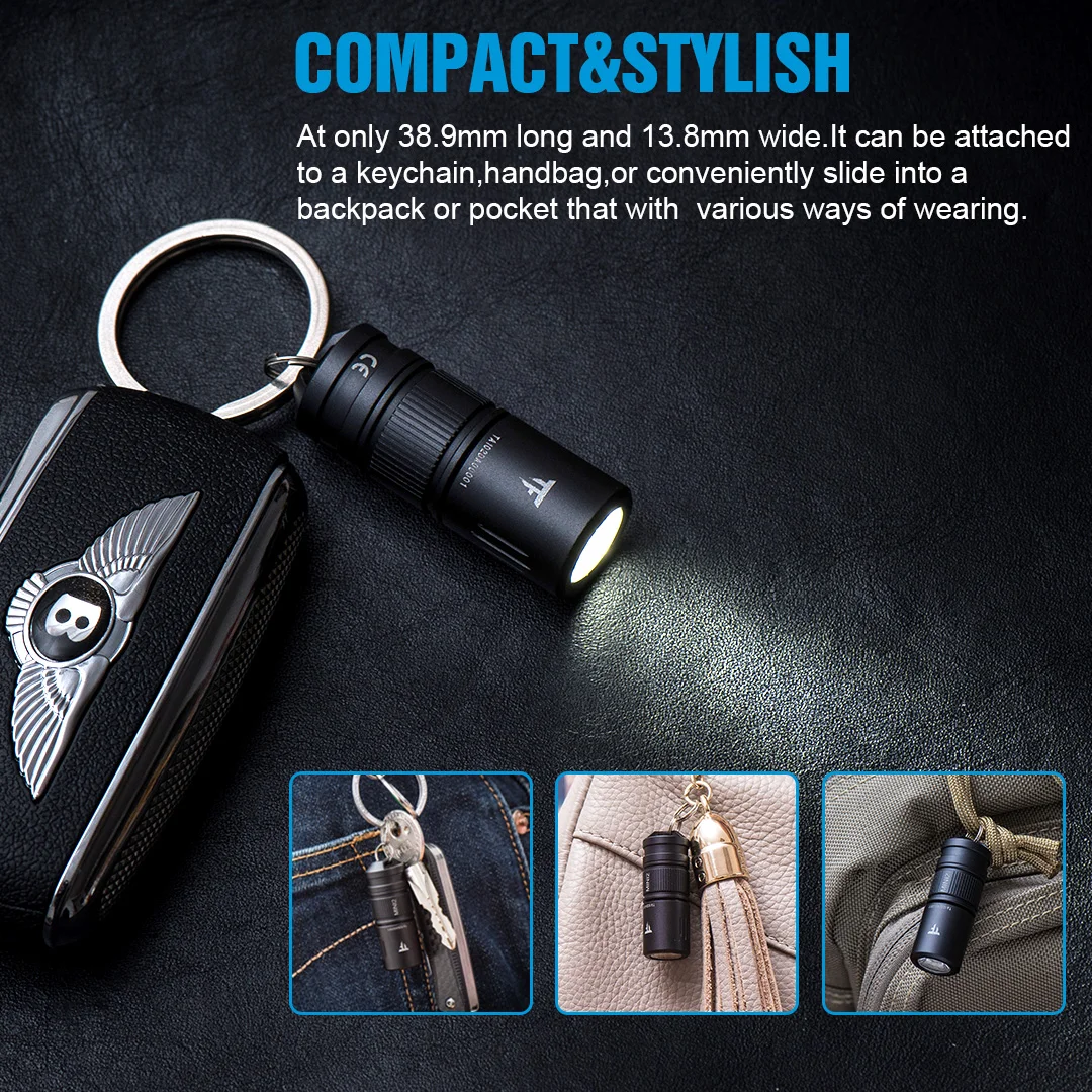 Trustfire Mini2 Mini Edc Flashlight Usb Rechargeable 220 Lumens Kechain 2 Switch Modes With Indicator Led Flash Light Torch Lamp