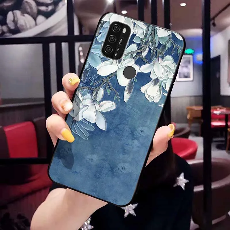 For Blackview A70 Case Phone Cover Soft Silicone TPU Back Cases for Blackview A90 A100 3D Emboss Flower Cases for Blackview A55