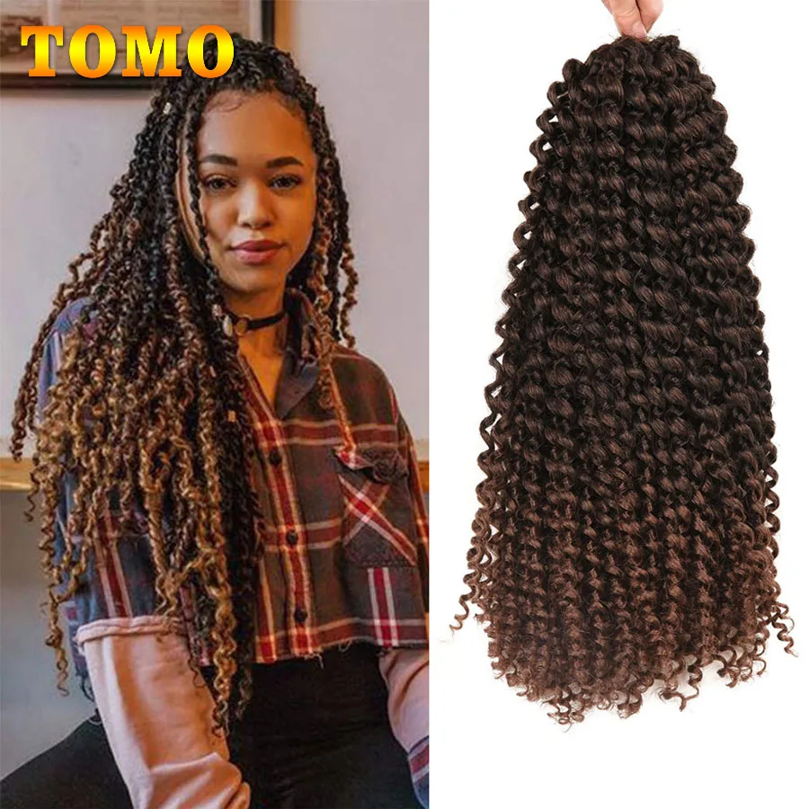 TOMO Passion Twist Hair 14 18 22 Cal długa fala wody szydełkowane syntetyczne warkoczyki z włosów czeski Twist przedłużanie włosów