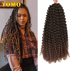 TOMO-Long Water Wave Crochet tranças, cabelo sintético trança, Bohemian Twist extensões de cabelo, paixão, 14 