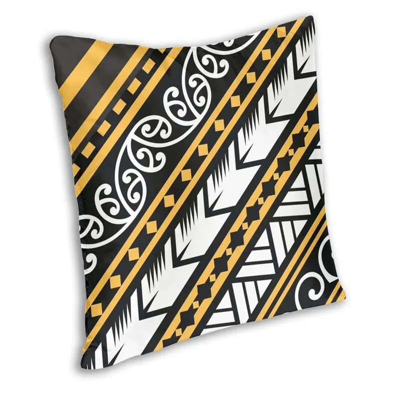 Traditionally Yellow And Black Maori Design From New Zealand Pillow Case Home Decoration Nordic Cushion Cover Square Pillowcase