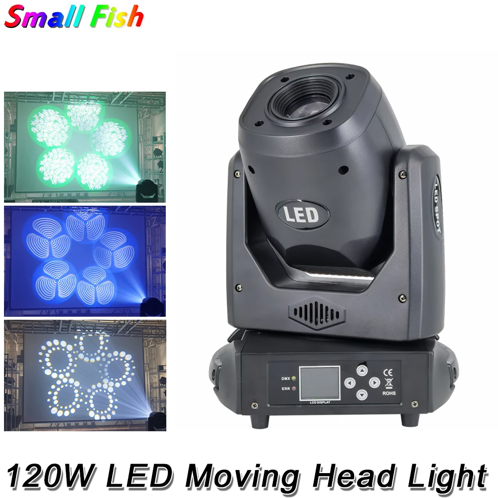 120W LED Disco Moving Head Light DMX512 Party Show Effect Light Professional LED DJ Club Wedding Pattern Beam Moving Head Lights