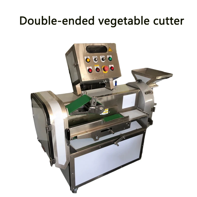 200-1000KG/H Double-head commercial vegetable cutter Multi-function fries cutting machine for Radish,potato,taro,melon 220v 1PC