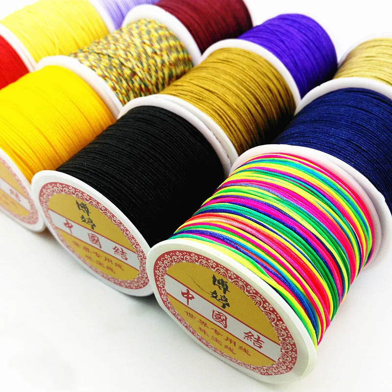 50Meters 0.8mm Nylon Cord Beading Threads for Bracelets DIY Making Jewelry Craft Braided Rope String Macrame Cord