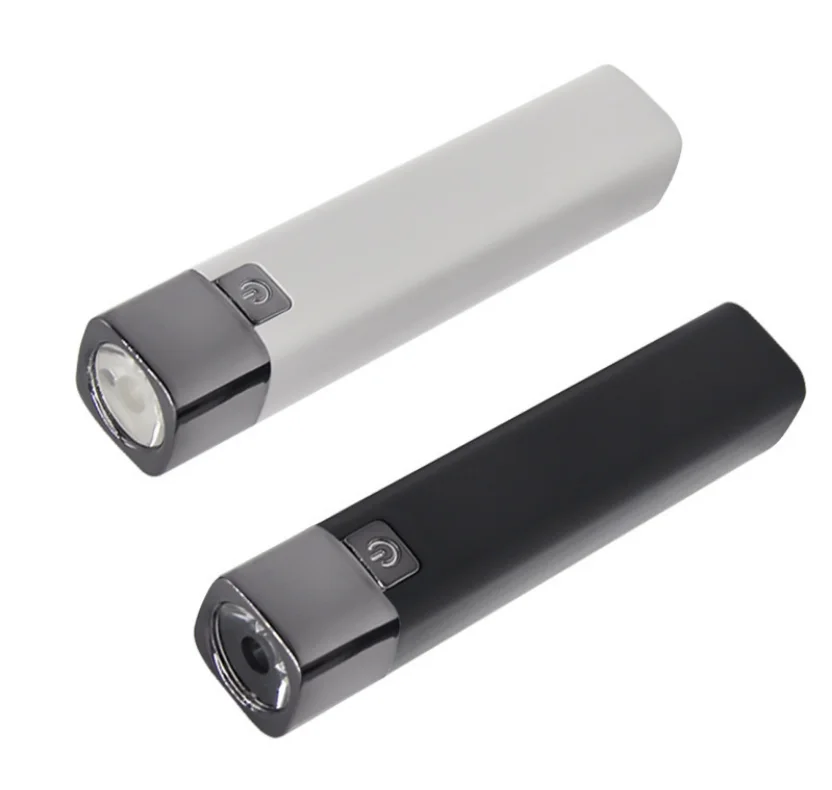 Self Defense Mini Portable Flashlight with Strong Light USB Rechargeable High-brightness Power Lipstick Torch built-in Battery