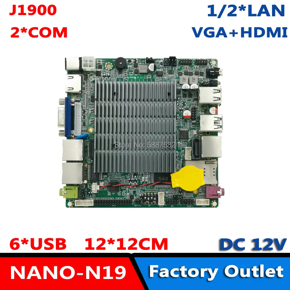 

Baytrail Celeron J1900 Processor LVDS VGA HDMI Dual Lan Nano Motherboard DC