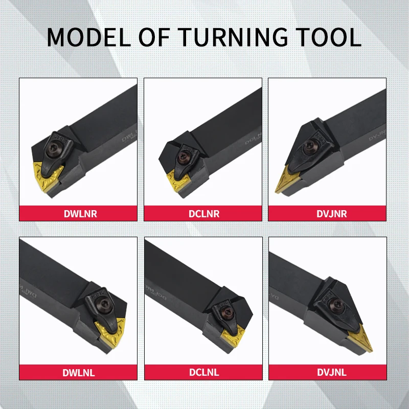 DWLNR DCLNR DVJNR2020/2525 External Lathe Turning Tool Holder for insert WNMG/CNMG/VNMG Cutter Tools Holder CNC Boring Bar