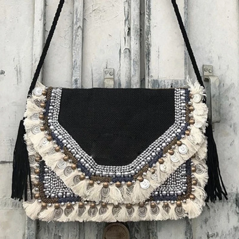 DOYUTIG di Marca di Estate Fresco Della Boemia di Disegno Indiani Fatti A Mano Borse Cross-body & Pochette Antico delle Donne del Ricamo Borse