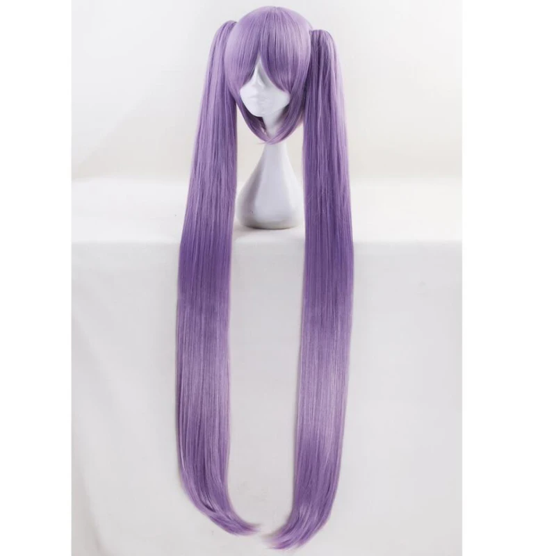 110cm Fate/Grand Order FGO Euryale Stheno Long Straight Purple Cosplay Wig With Clip On Ponytail Halloween Costume Party Hair