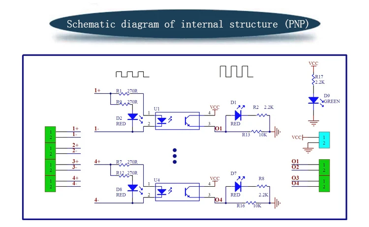 وحدة العزل الكهروضوئية PLC مستوى إشارة الجهد تحويل المجلس PNP الناتج DST-1R2/4/8P-P