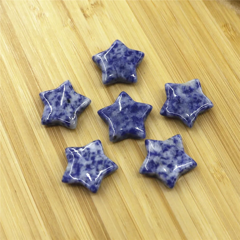 

Natural Sodalite Hand-carved Crystal Five-point Star Statue Healing Five-pointed Star Aura Luck Luck Wika Gemstones Unique Gift