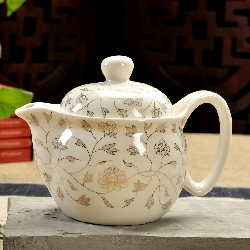 Chinese Kung Fu Ceramic Teapot with Strainer Handmade Dragon Flower Puer Tea Pot 350ml Porcelain Samovar Kungfu Teaware