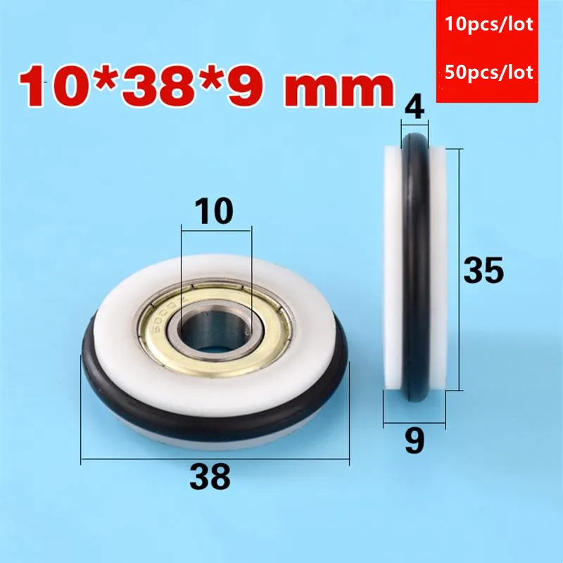 

10pcs/50pcs 10*38*9mm O ring soft rubber coated POM blackboard fishing gear 6000ZZ bearing pulley guide wheel roller 10x38x9mm