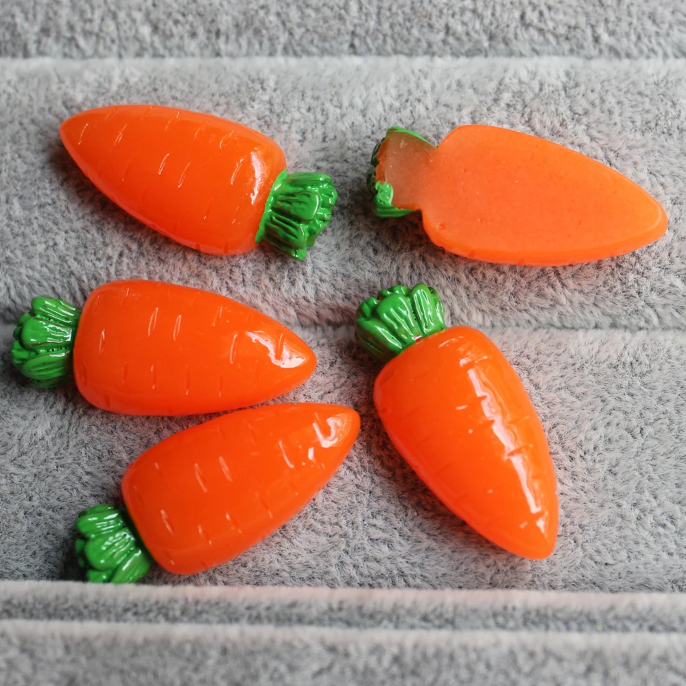 

Very Cute Flatback Resinv Carrot Cabochons Vegetable Resin Beads For Jewelry Craft Making