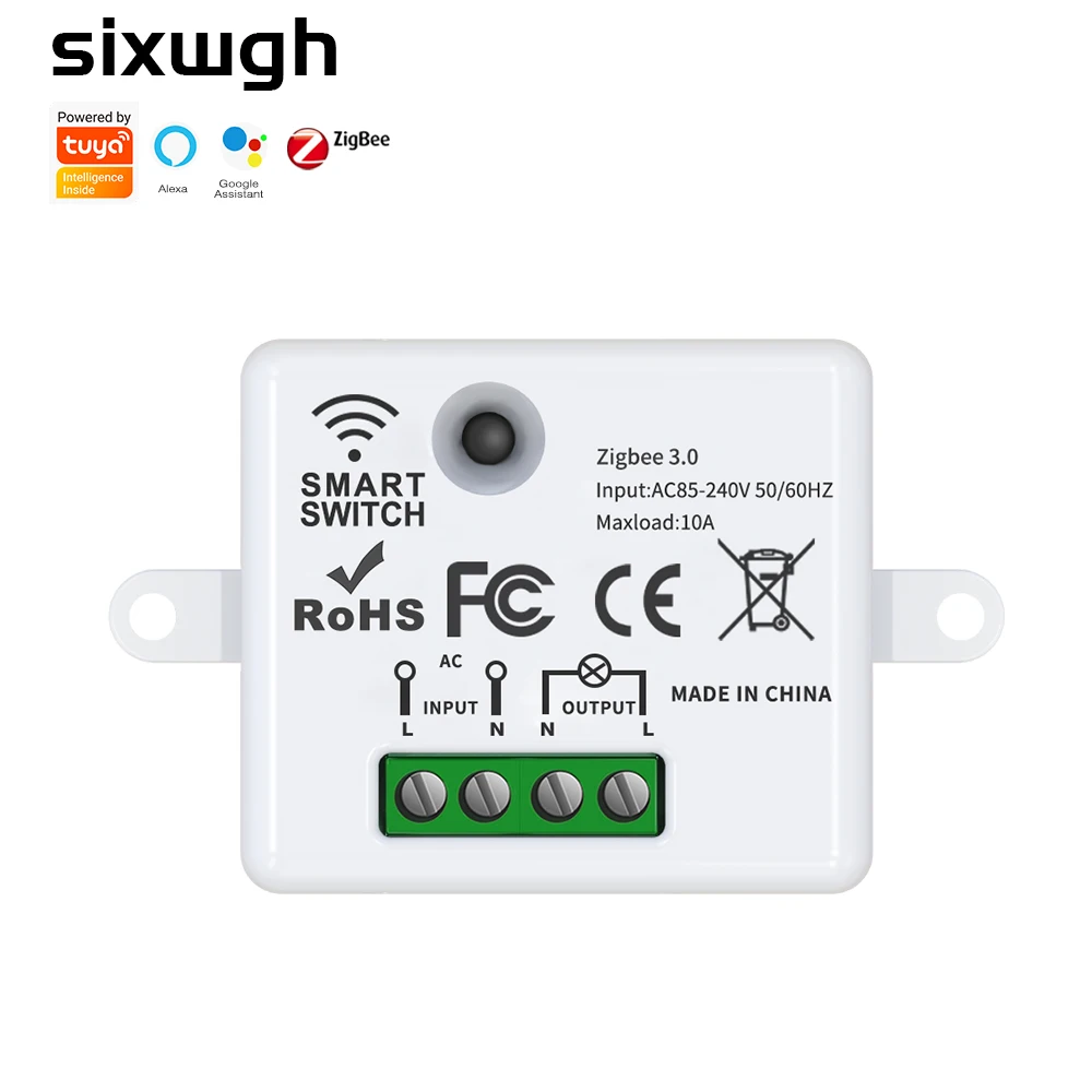 Tuya Zigbee timer smart switch 10A MINI power switch relay module work with Smart home Alexa google assistant for Zigbee switch