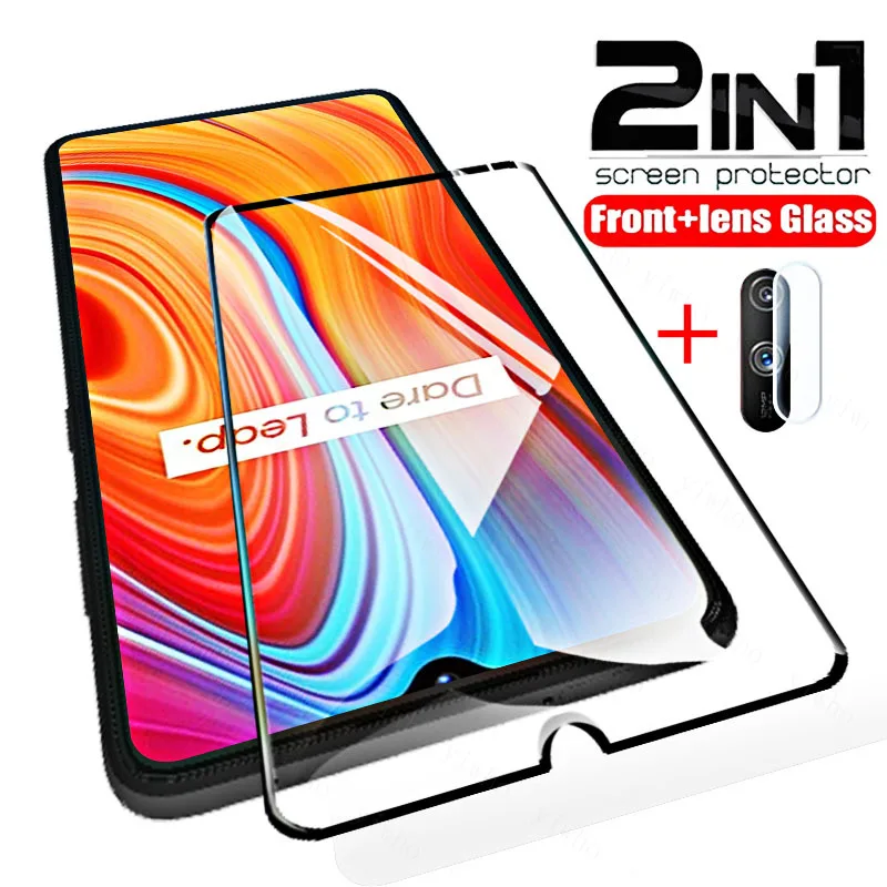 2in1 Protective Glass on Realme C3 Screen Protector for Oppo Realme C3 C 3 Real Me C3 3c Realmec3 RMX2027 Armor Camera Lens Case