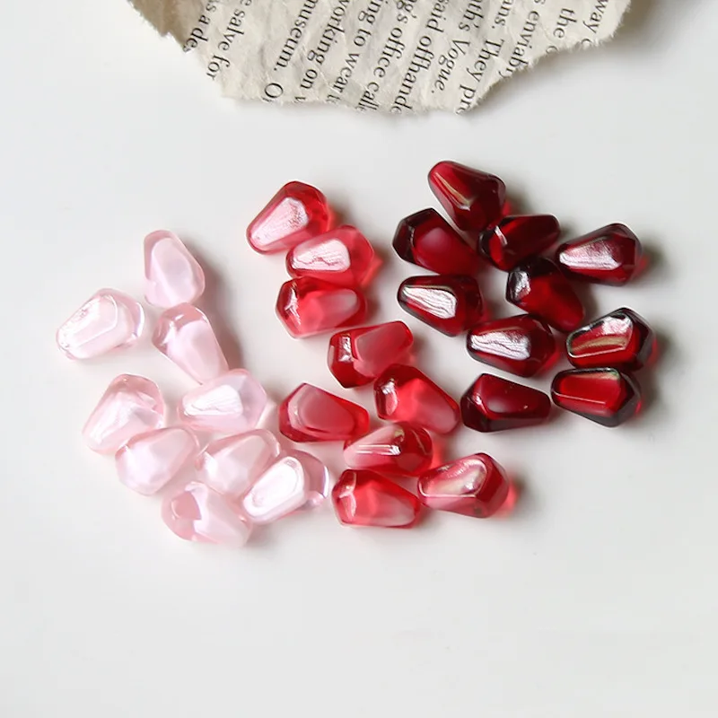 30pcs Fashion Resin fresh fruit food red Pomegranate seeds fitting headdress charm Jewelry accessories handmade DIY