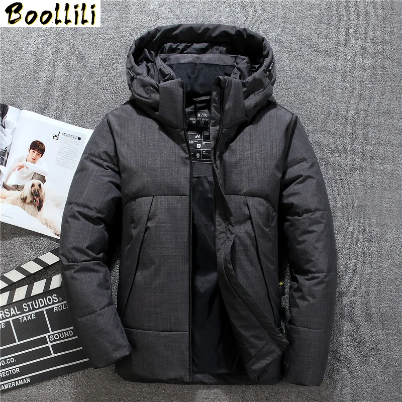 

Winter New 2023 Men's Long White Duck Down Jacket High Quality Fashion Casual Hooded Thick Warm Coat Male Brand Clothing