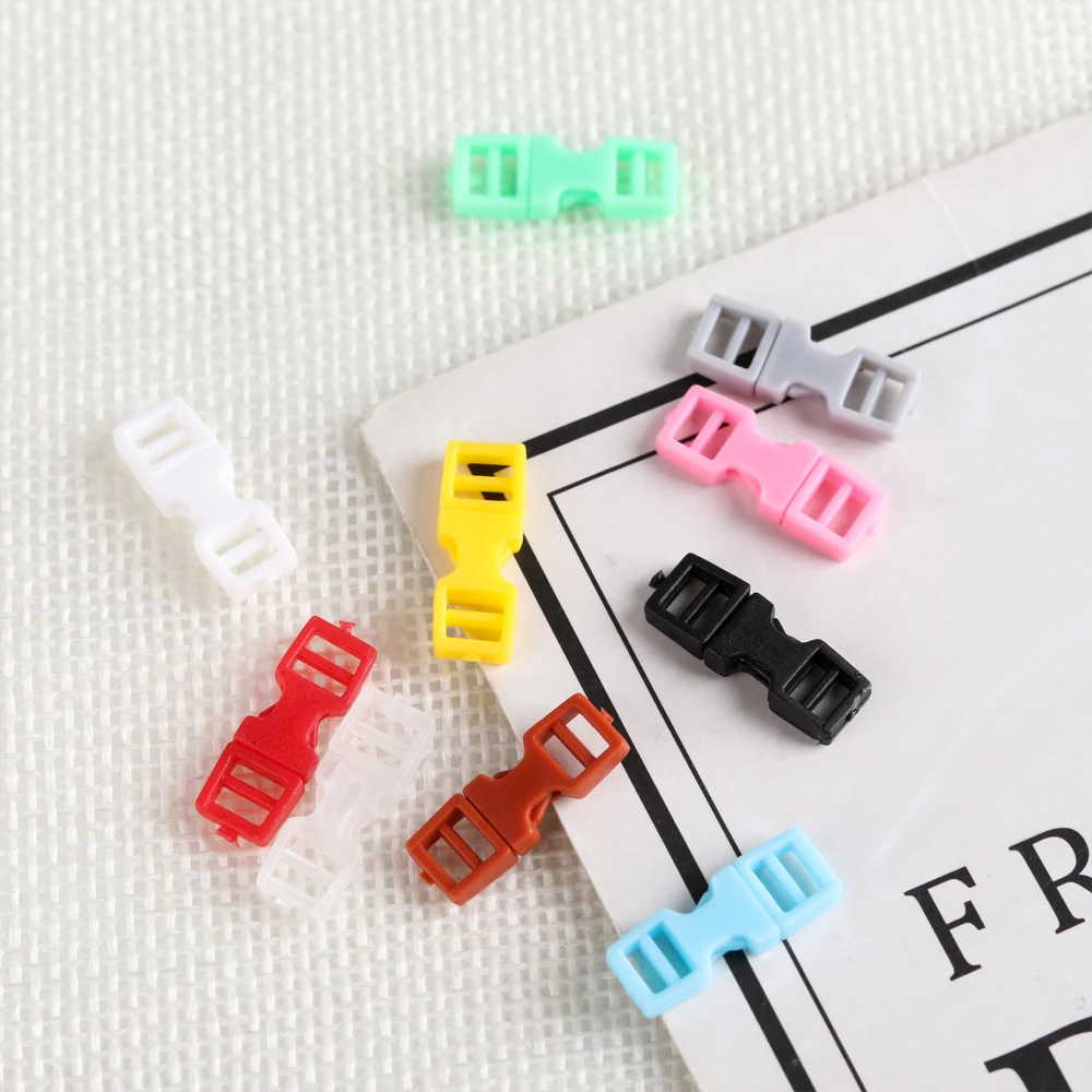 10Pcs 6mm Tiny Buckle for DIY Doll Bag Handmade Plastic Bracelet Strap Buckle Mini Backpack Button Dollhouse Camping Accessories