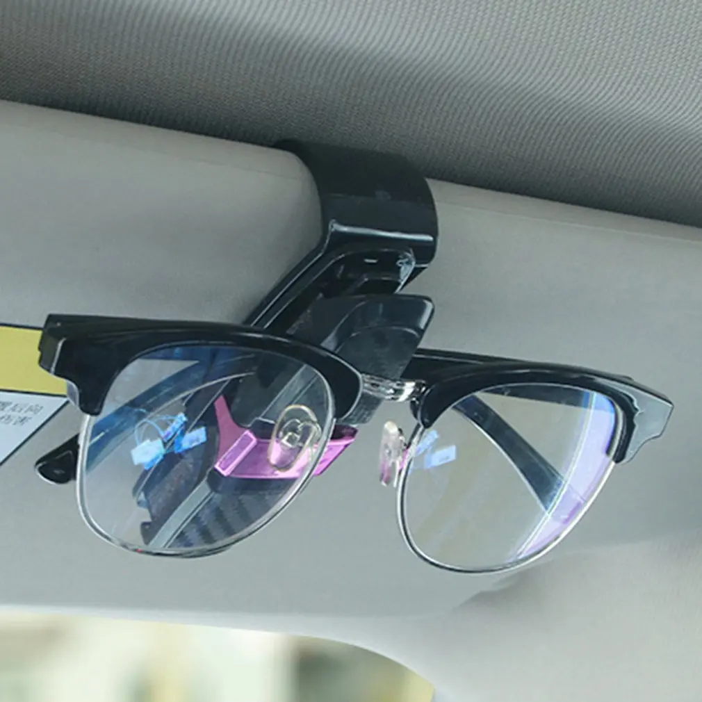 S-Type Carbon Brazing Car Glasses Clip Sunglasses Double Clip Sun Visor Sunglasses Bill Holder Multifunctional Car Supplies