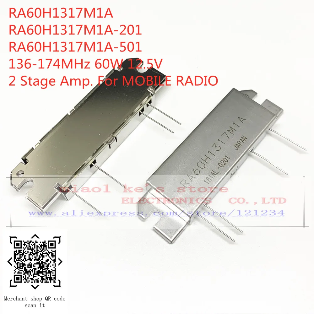 100%New original: RA60H1317M1A RA60H1317M1A-501 [ 60W 12.5V,  Stage Amp . For MOBILE RADIO ]