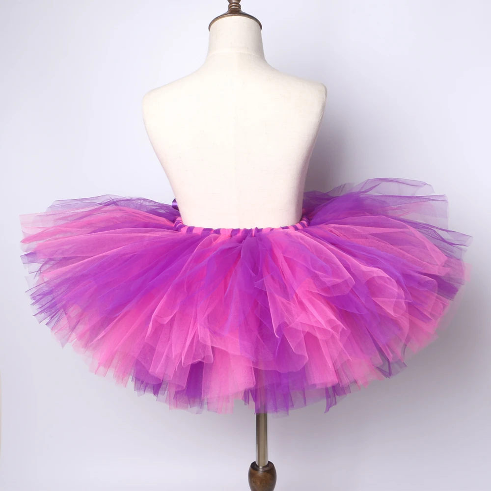 Pink & Purple Girls Tutu Skirt Handmade Fluffy Tulle Children Skirts Girls Kids Party Dance Ballet Pettiskirt Birthday Baby Tutu