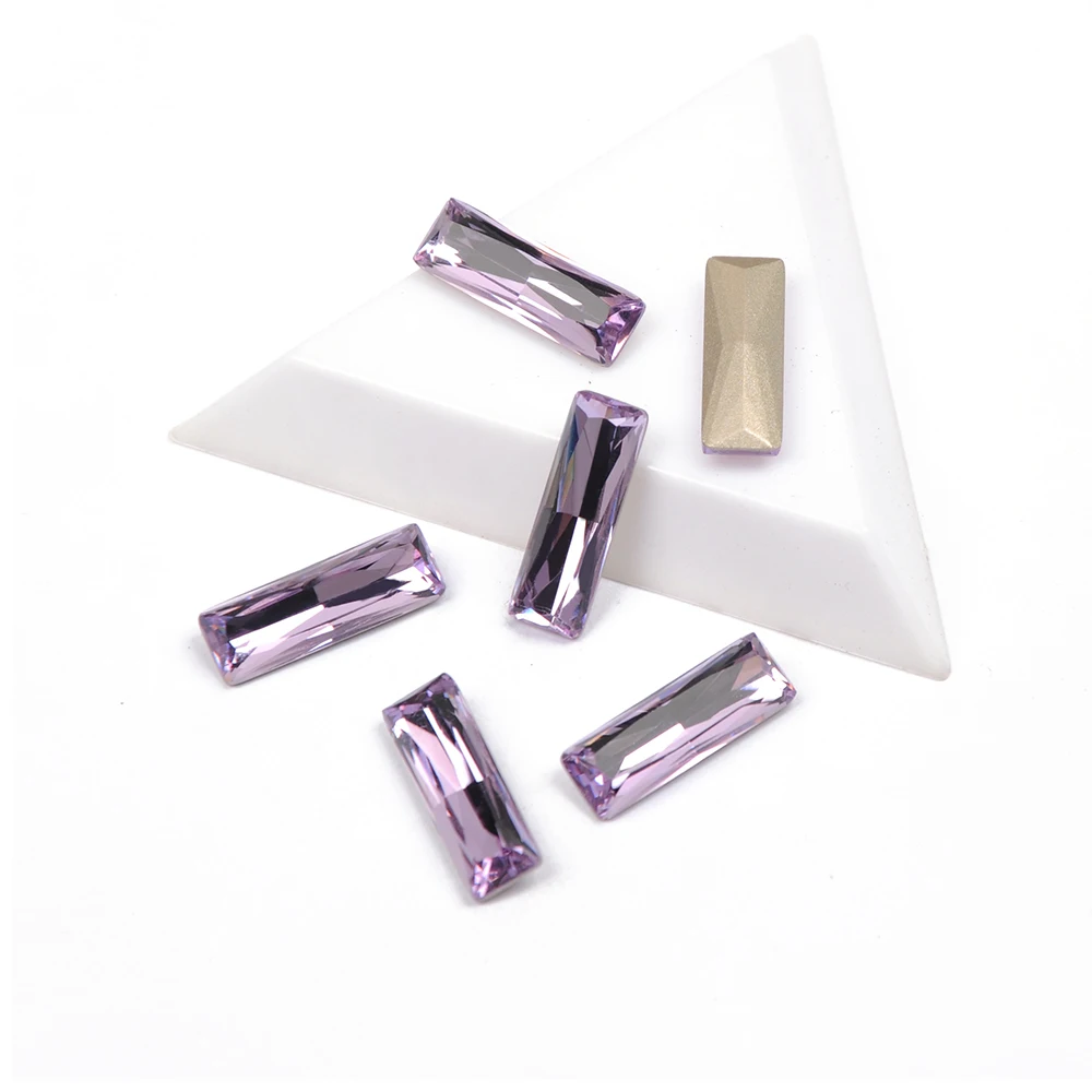 

CTPA3bl 4547 Violet Color Loose Diamond Princess Baguette Shape Stone Nail Rhinestone For Manicure Nail Art Decoration