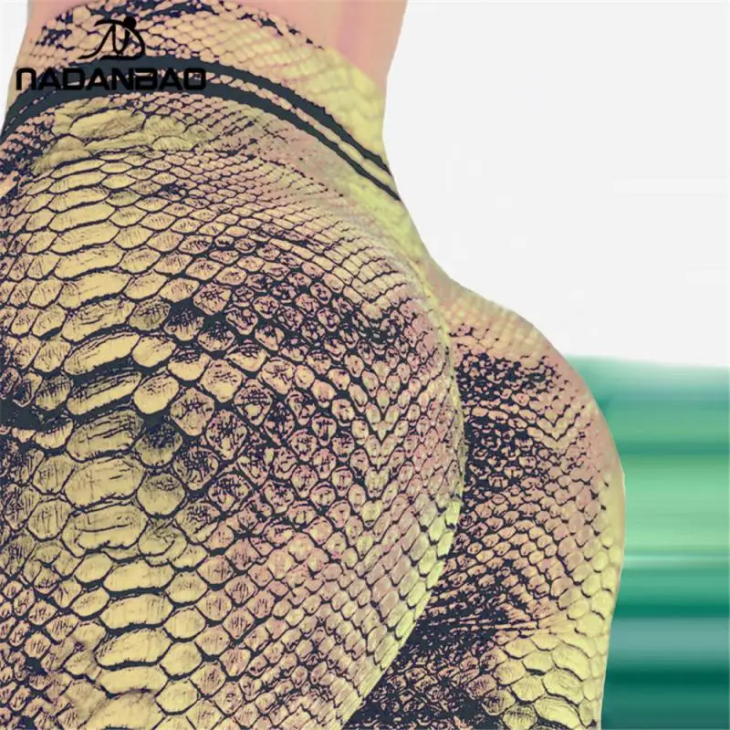 NADANBAO-mallas deportivas con estampado de serpiente para mujer, Leggings de cintura alta para entrenamiento, Sexy, 2024