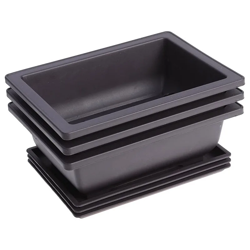 10 Packs Bonsai Training Pots with Tray Plastic Bonsai Plants Gg Pot for Garden Yard Living Room Balcony 16.5X12cm