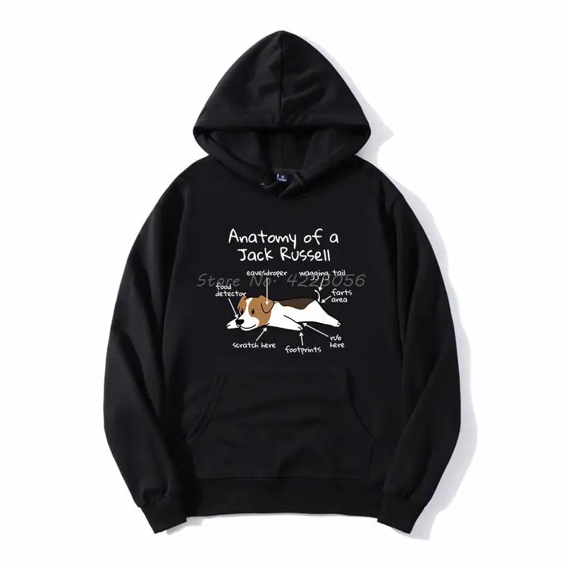 Funny Anatomy Of A Jack Russell Terrier Dog Owner Gift Hoodie Men Fleece Hoodies Hooded Sweatshirt Streetwear Harajuku