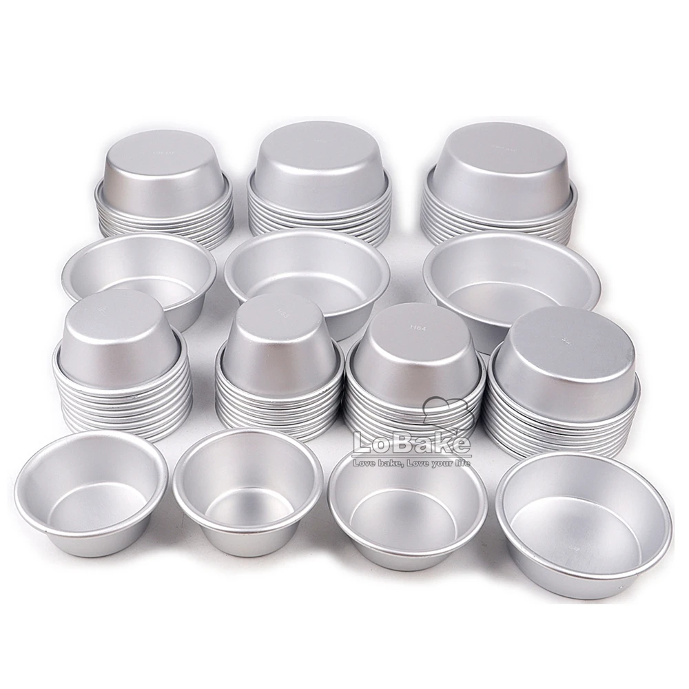 10pcs/lot Thicken Various Shallow Cups Bowl Shape Aluminium Tart Mould Jelly Pudding Cup Cupcake Mold Cheese Pans DIY Baking