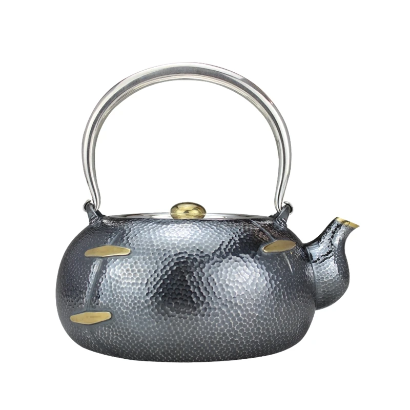 Teapot, stainless steel teapot, silver teapot, hot water teapot, teapot 1200 ml water, kung fu tea set.