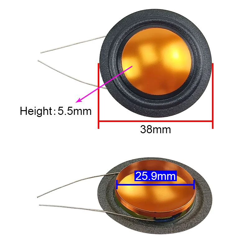 Ghxamp 25.9 مللي متر 4ohm مكبر الصوت ملف صوتي الحرير غشاء حاجز من التيتانيوم ثلاثة أضعاف إصلاح أجزاء نفس الجانب الجولة الأسلاك النحاسية 1Pairs
