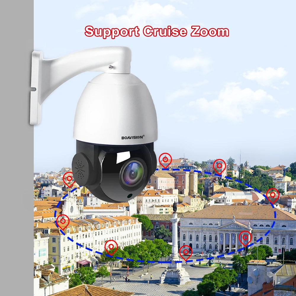 Outdoor 30X Zoom POE PTZ 4K 8MP 5MP H.265 Audio Speed Dome IP Kamera Nachtsicht 80M CCTV kamera Hikvision Protokoll Kompatibel