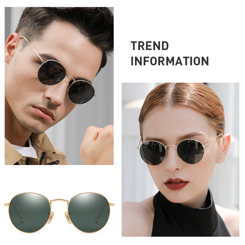 LeonLion 2023 Classic Small Frame Round Sunglasses Women/Men Brand Designer Alloy Mirror Sun Glasses Vintage Modis Oculos De Sol