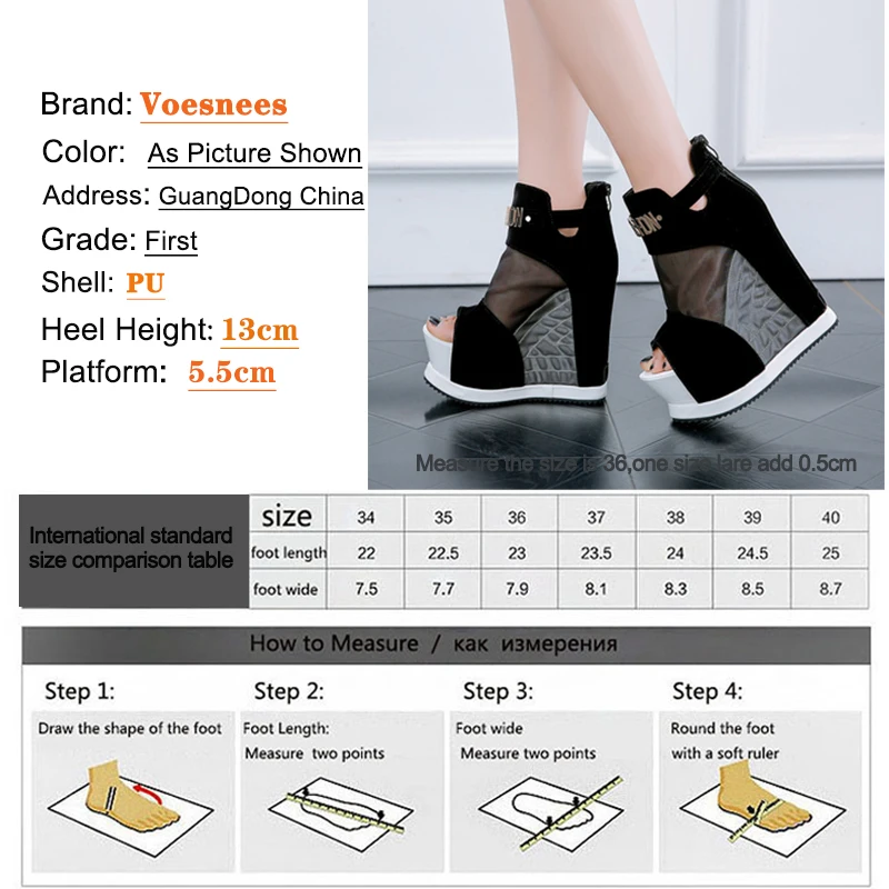 2021 Shoe Wedge Female Flock Ankle Boots ZIP Thick Bottom Peep Toe Women Shoes Mesh Sexy Hollow High Slope Summer Shoes Ladies