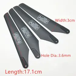 Free Shipping 4pcs 17.1cm 171mm Main Blades Props Rotors A B Fan Paddles For R/C Helicopter Airplane Spare Parts Accessories