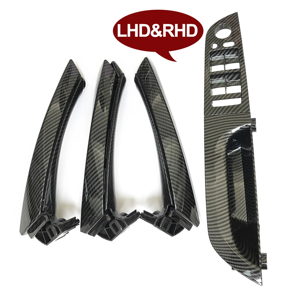 Car Interior Asseccories Carbon Fiber Armrest Panel Door Handle Set For BMW 3 Series E90 E91 316 318 320 325 328i