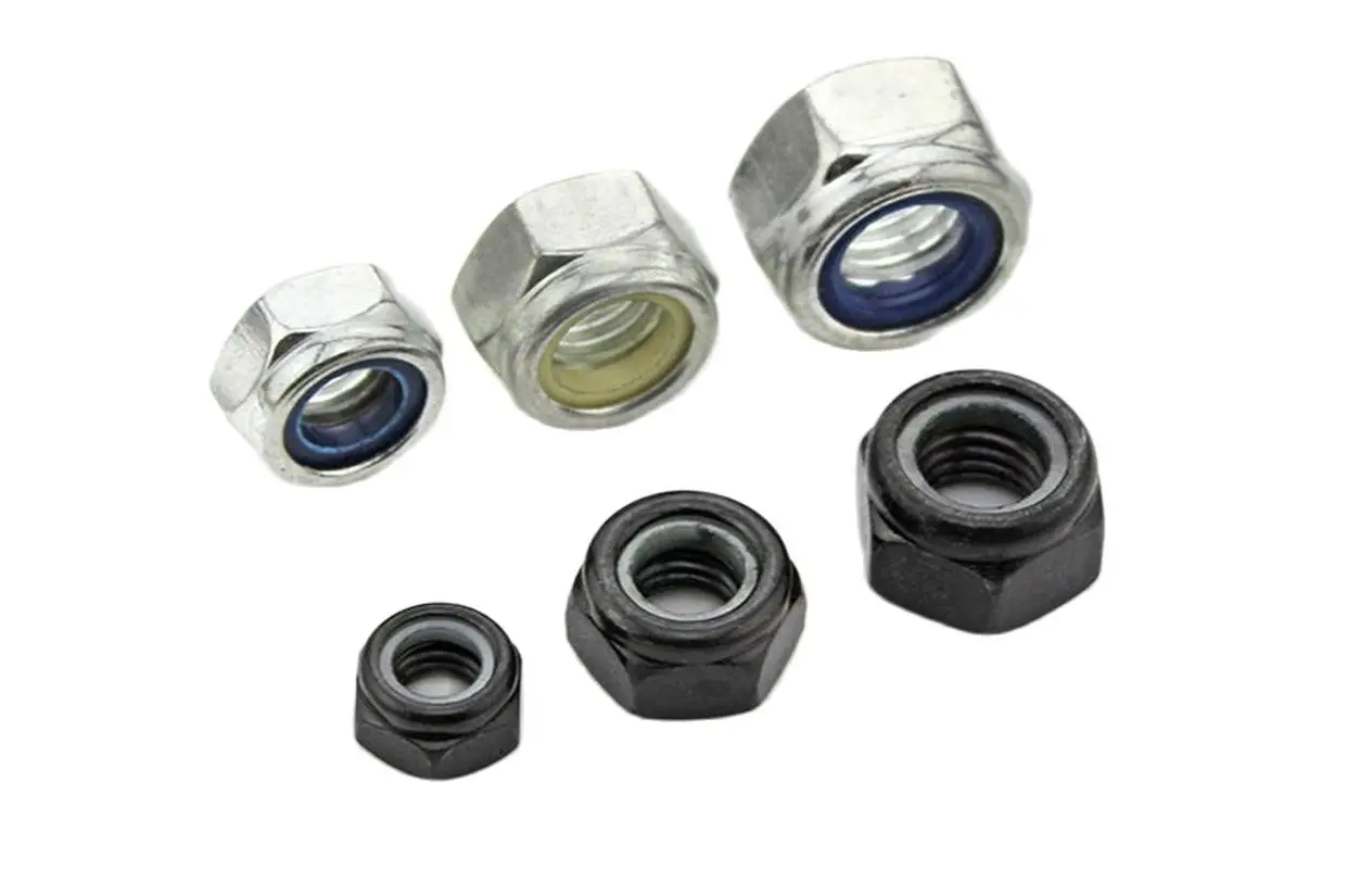 DIN985, black and white, black and white, black and white, nylon, anti-loose, self-locking, anti-slip nut, cap, M2-M16 10PCS