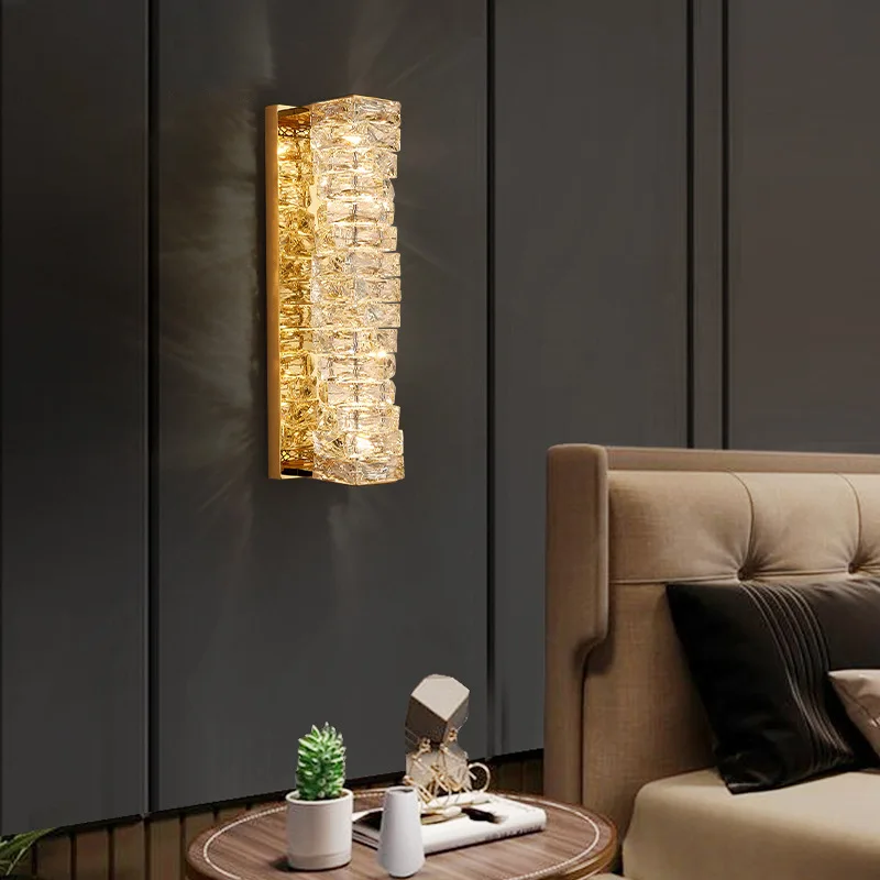 

K9 Crystal Wall Lamp Modern Wall Sconce Lighting Lights Gold Chrome Bedroom Lamps Living Room TV Background Hotel Restaurant