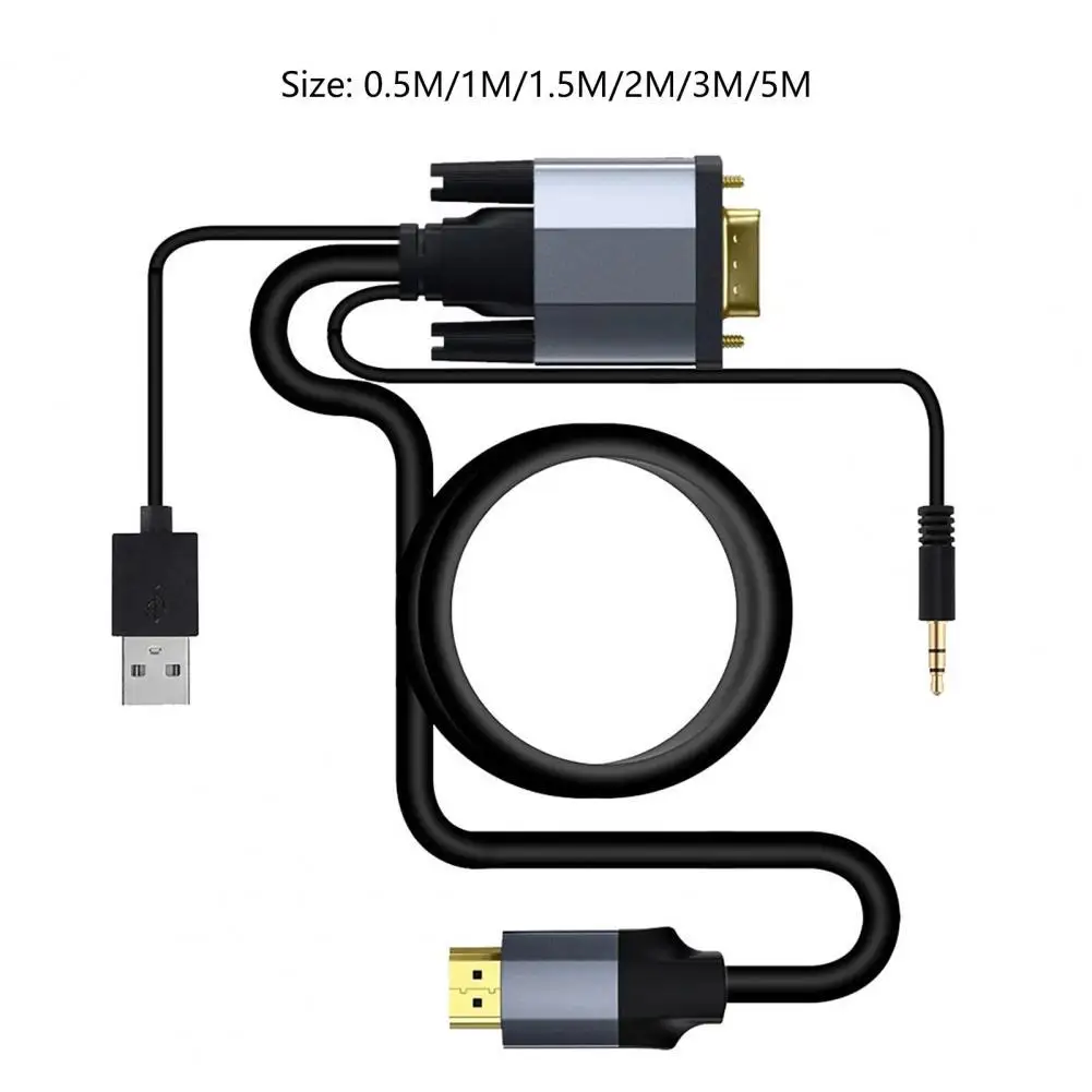 Cavo adattatore 1080P Plug Play cavo convertitore da VGA a HDMI compatibile con Audio per Monitor