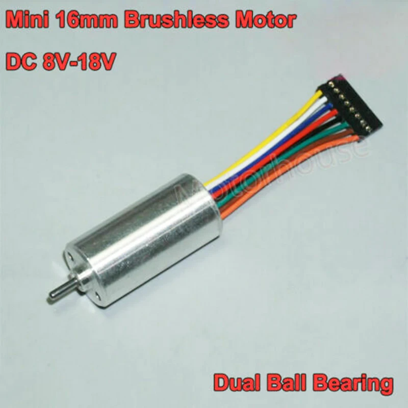 Mini 16mm*32mm DLDC Electric Brushless Motor Inner Rotor DC 12V 8200RPM Hall Sensor Dual Ball Bearing Strong Magnetic