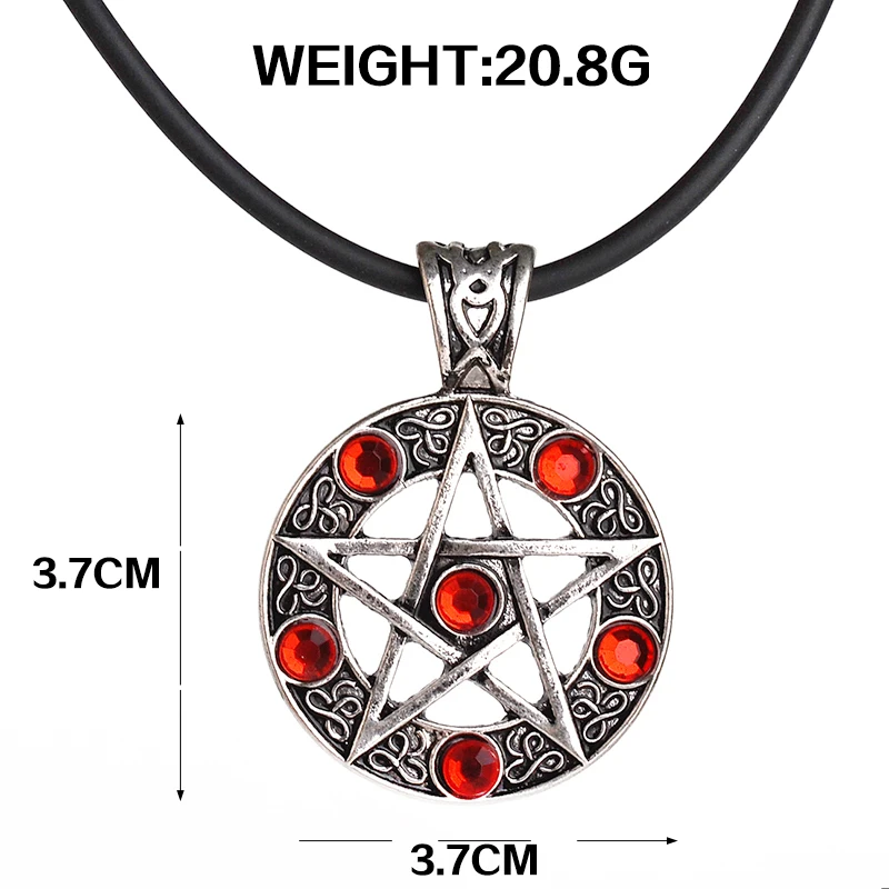 Gothic Supernatural Necklace Pentagram Pentacle Five Pointed Star Wicca Pagan Dean Winchester Pendant Vintage  Jewelry Wholesale