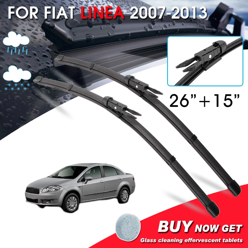 

BROSHOO Car Front Window Windshield Wipers Blade For Fiat LINEA 26"+15" LHD&RHD Car Model Year 2007-2013 Auto Accessories