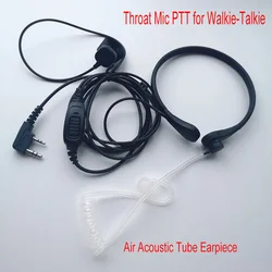 WURUI Walkie-Talkie Headphone Throat Microphone Mic PTT Air Acoustic Tube Earpiece Headset for Baofeng Walkie Talkie UV-5R 888S