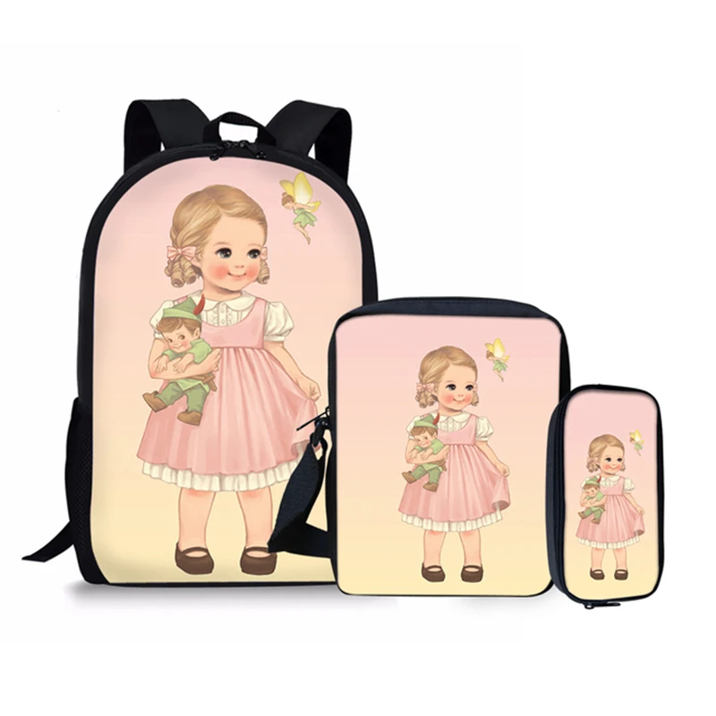 Sac à dos d'école pour enfants, sac d'école mignon pour filles, dessin animé, conte de fées, ensemble pour écoliers, sac à livres Mochila