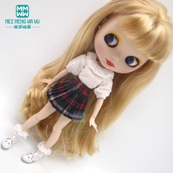 1 pz Blyth Doll vestiti camicia, gonna scozzese, scarpe, calzini per 28-30cm Blyth Azone OB22 OB24 accessorio bambola