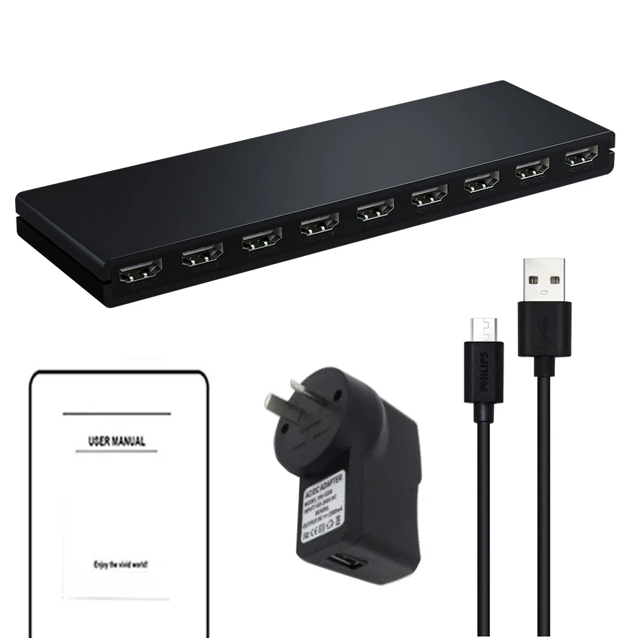 Hdmi Splitter 1X8 4K 30Hz 8-Poort Hdmi Splitter Distributeur 1 In 8 Uit Splitter Hdmi Voor Ps5 Ps4 Xbox Apple Tv Hdtv Monitor Hdmi - afbeelding 1